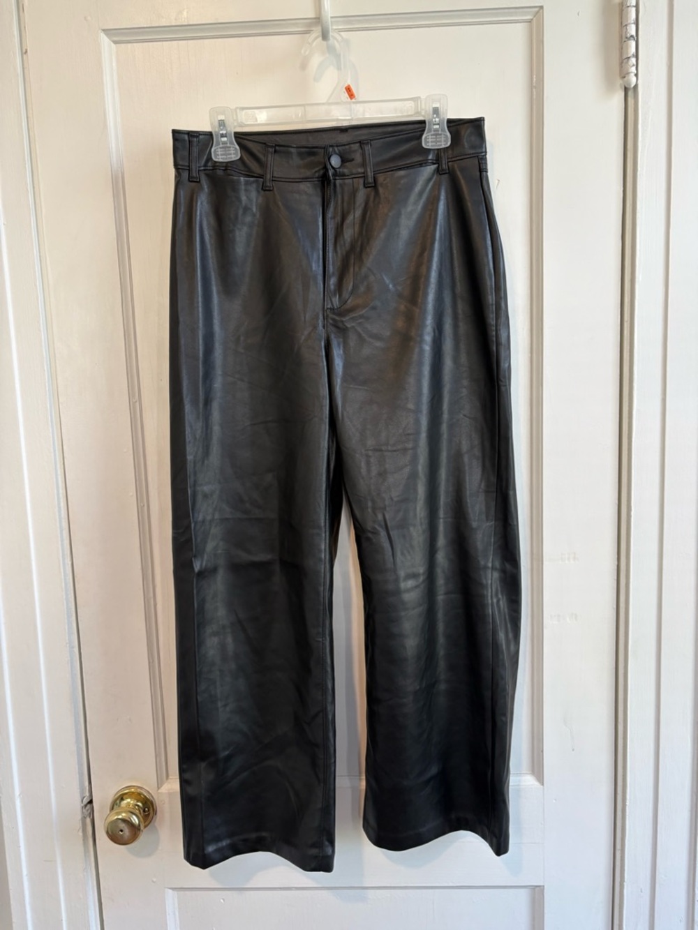 Old Navy Black Faux Leather Relaxed Jeans